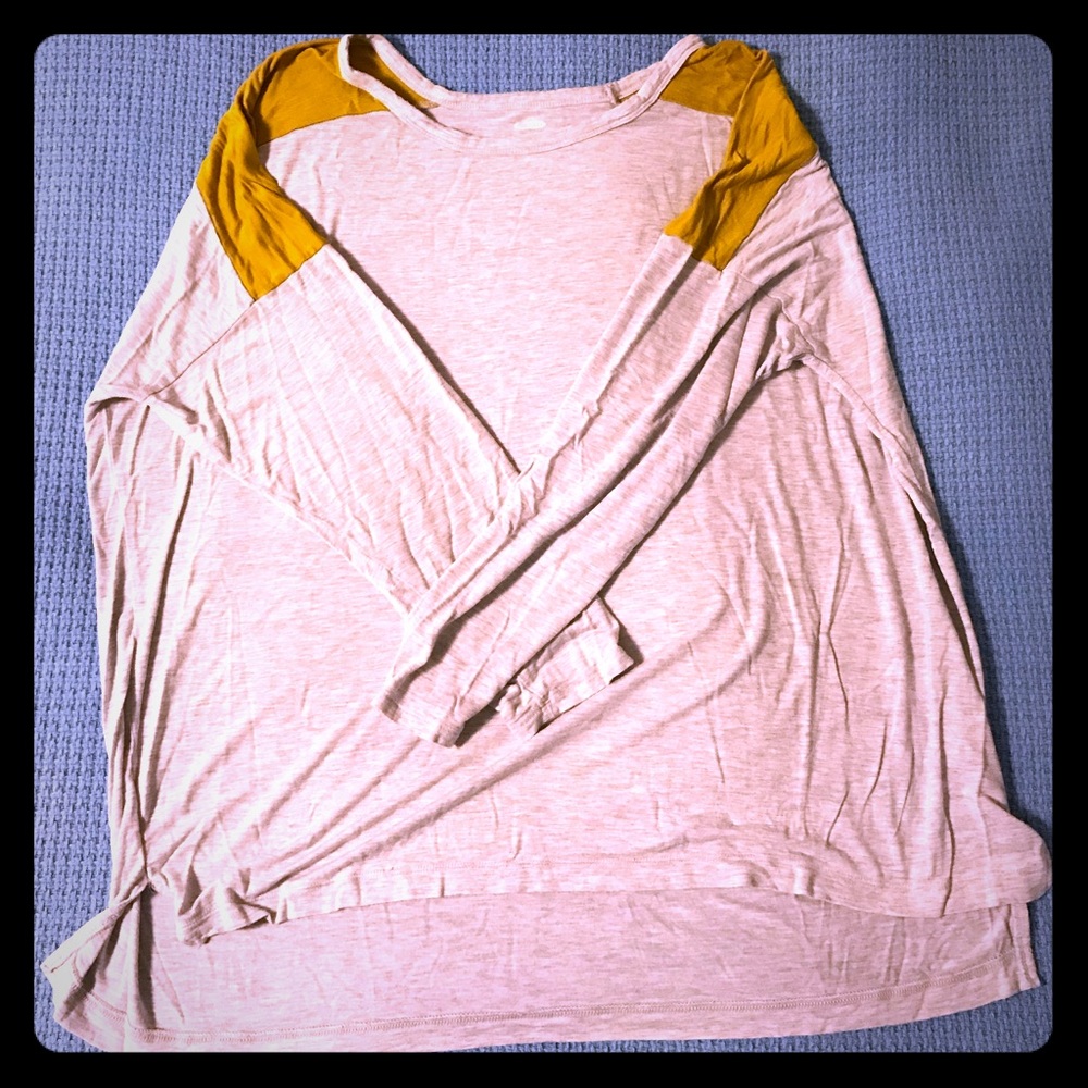 Light grey and mustard boyfriend tee